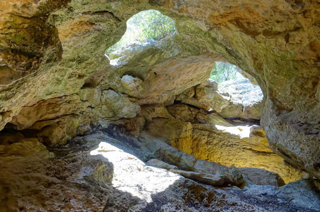 The Foradada Cave outside