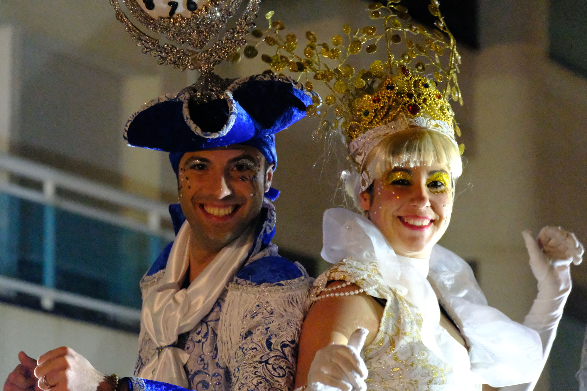 A boy and a girl at the Xurigué Carnival of Calafell